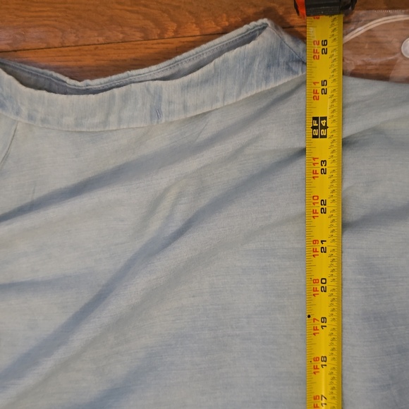 A.N.A WOMENS PETITE PLUS SIZE BLUE LIGHT WASH SHORT SLEEVE FRONT BUTTON TOP PXL - Picture 9 of 15